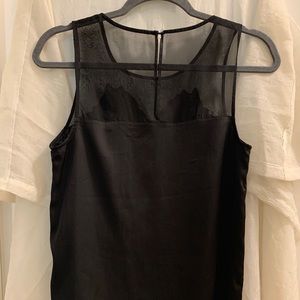 Sheer/silky black Guess top